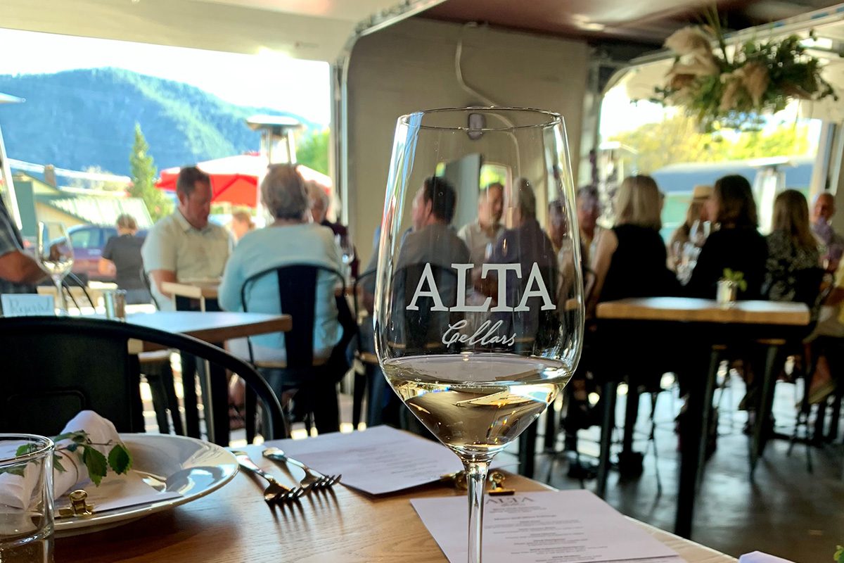 Alta Glass with wine